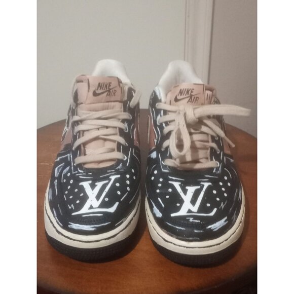 Women's Sz 8 Youth 6.5Y Louis Vuitton x Nike Air Force 1 Painted 877083 901 - Picture 6 of 14